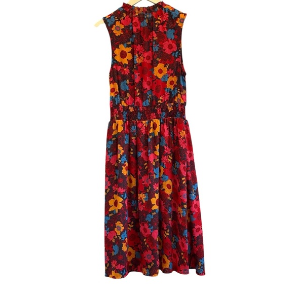 Modcloth Floral Midi Sleeveless Flowy Dress Size Medium - Picture 8 of 9